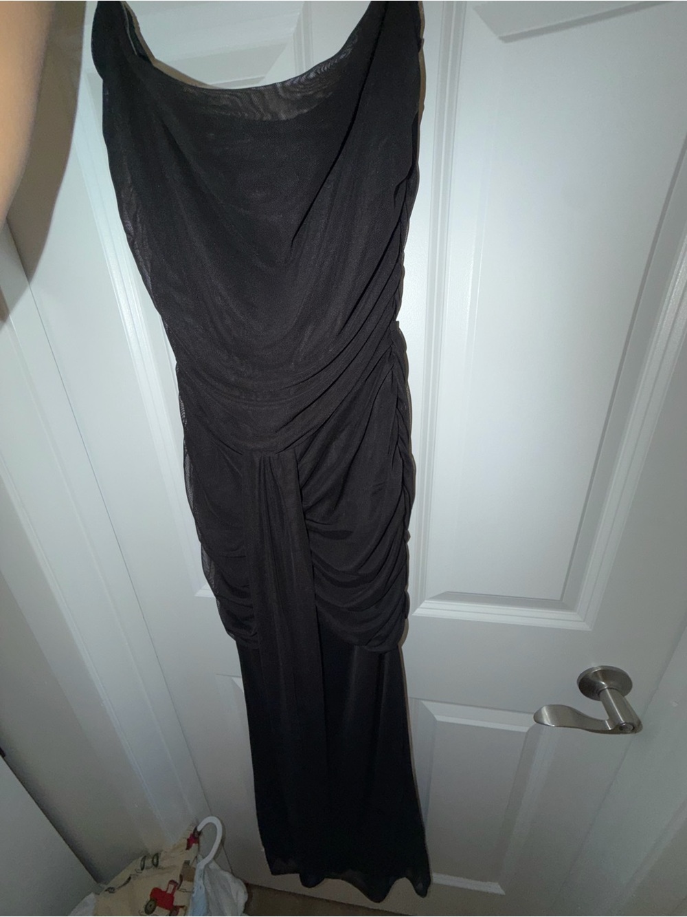 Windsor Black Draped Maxi Evening Gown